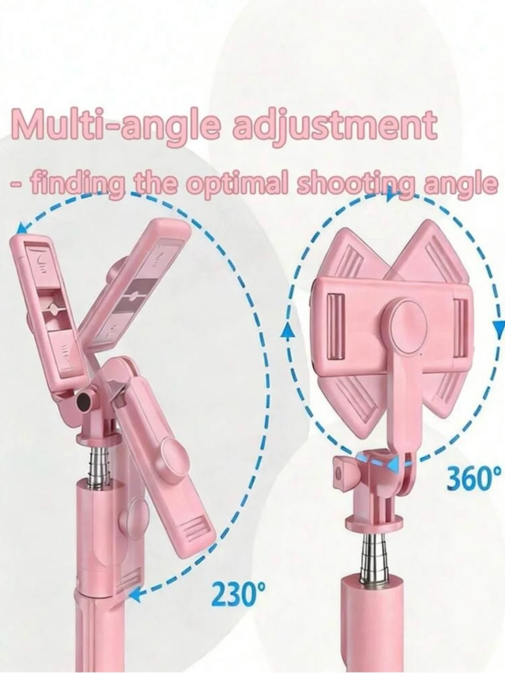 Pink 3-in-1 Bluetooth Selfie Stick Tripod with Remote
